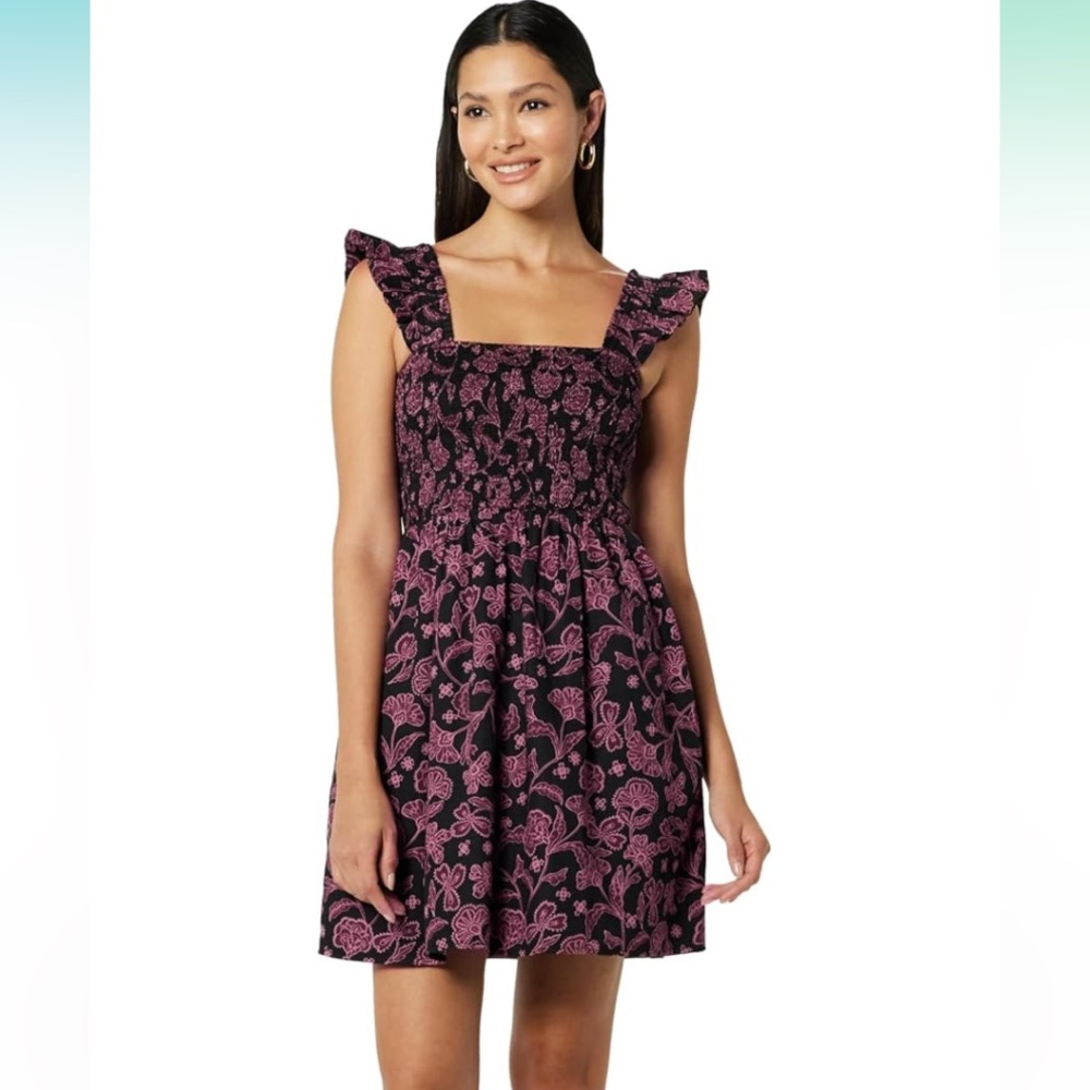 Floral Pink and Black Womens Dress